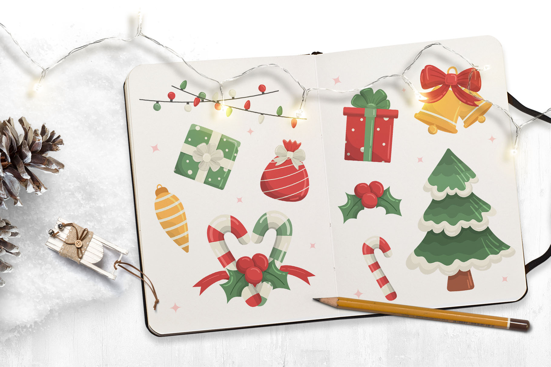 Christmas Vector Illustrations Set (Ai, EPS, PNG Format)