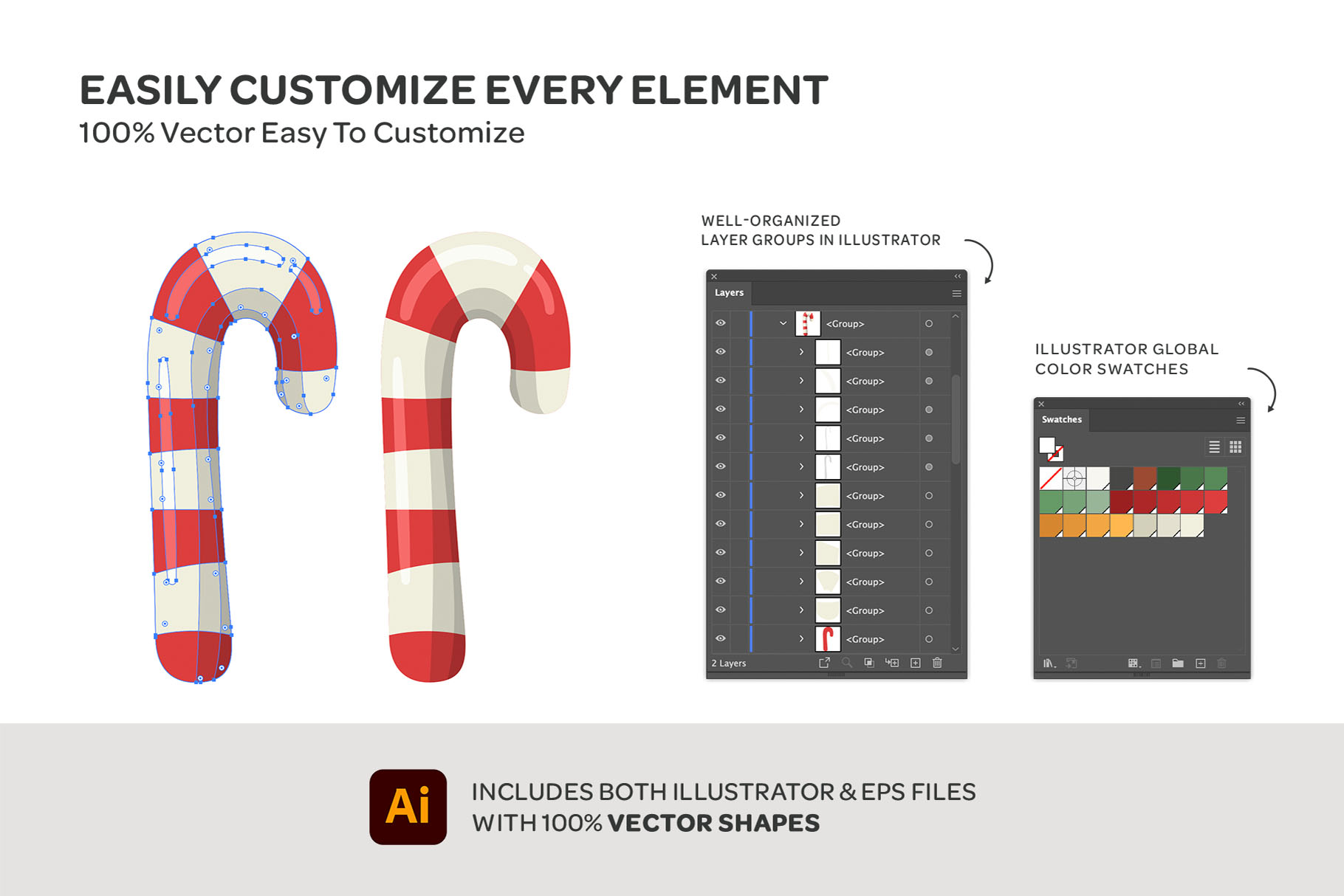Christmas Vector Illustrations Set (Ai, EPS, PNG Format)