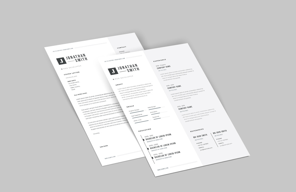 Classic Resume and Cover Letter Set (AI Format)