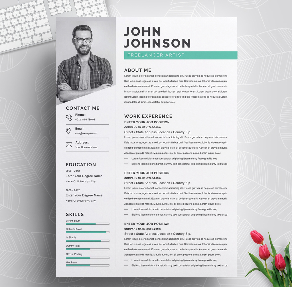 Clean and Professional Resume Layout (AI Format)