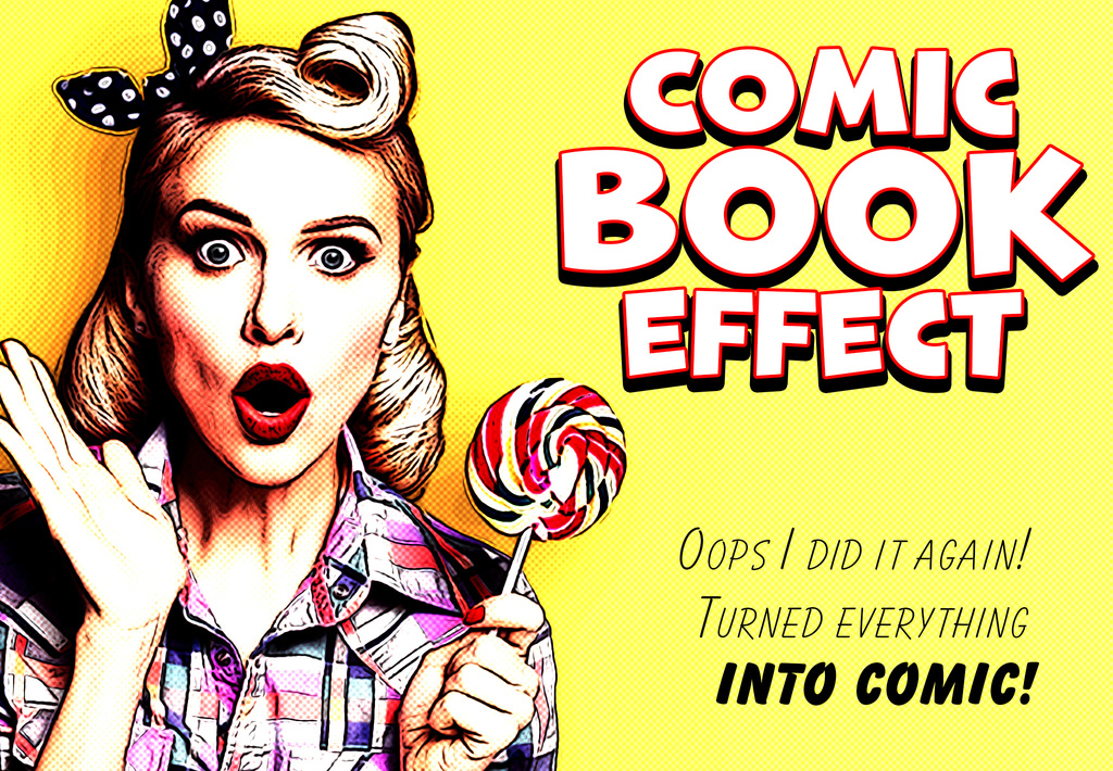 Comic Photo Effect Mockup (PSD Format)