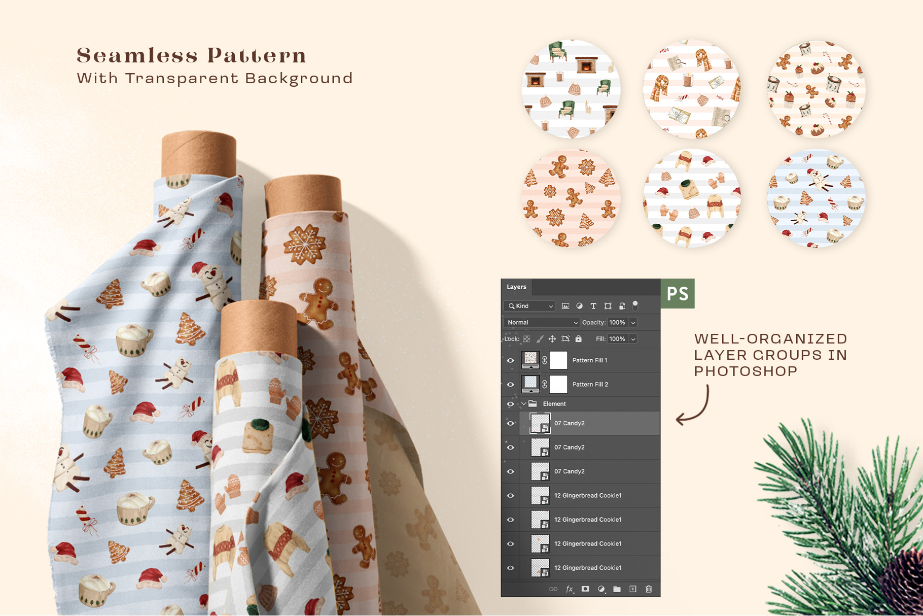 Cozy Christmas Clipart Illustrations (PSD, PNG, JPEG Format)