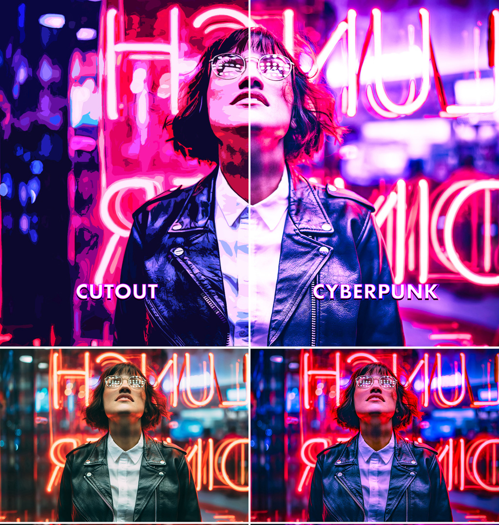 Cyberpunk and Cutout Effect (PSD Format)