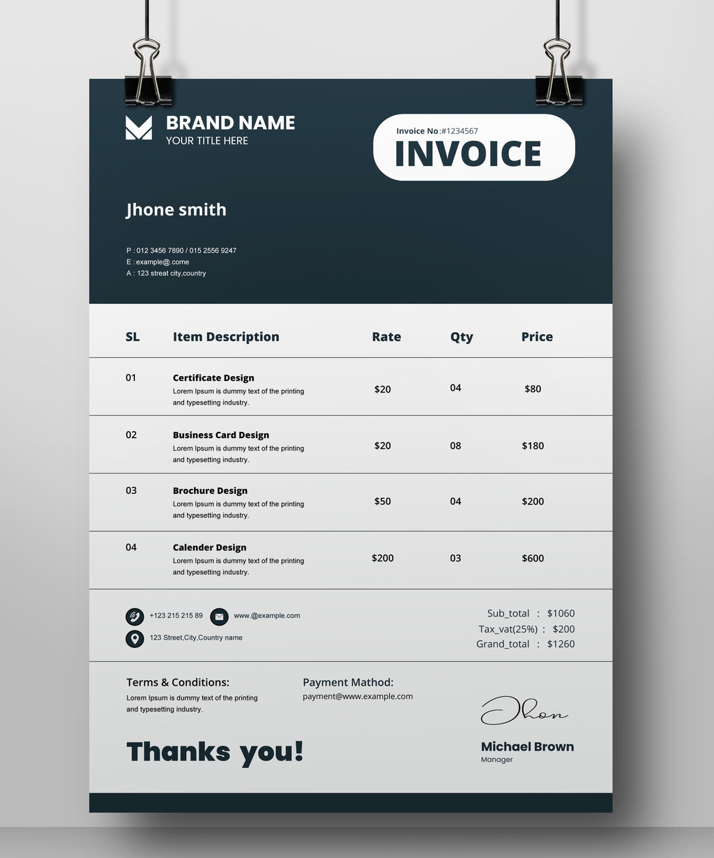 Invoice Layout (AI Format)