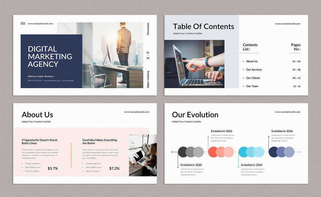 Digital Marketing Agency Presentation Layout (PSD Format)