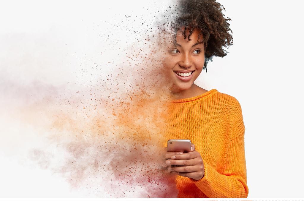 Dispersion Photo Effect with Explosion and Smoke Mockup (PSD Format)