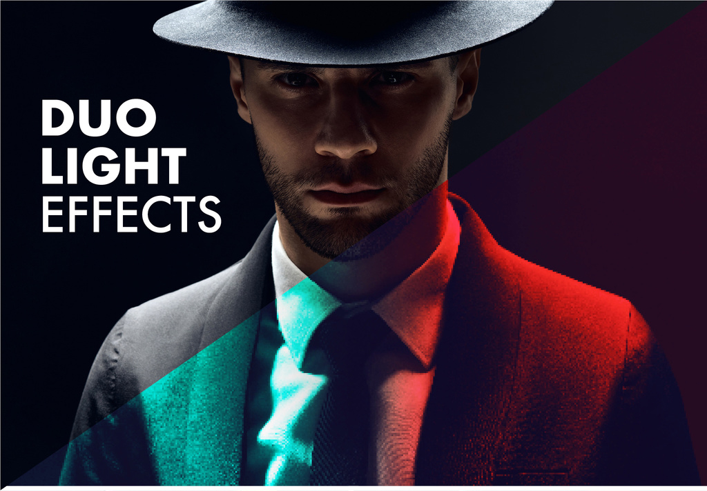 Dual Light Photography Effect Mockup (PSD Format)
