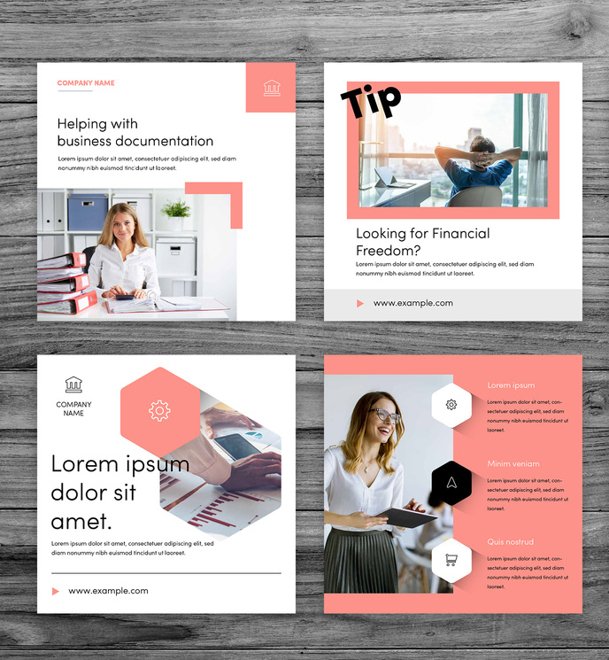 Elegant Business Social Media Square Post Layouts (AI Format)