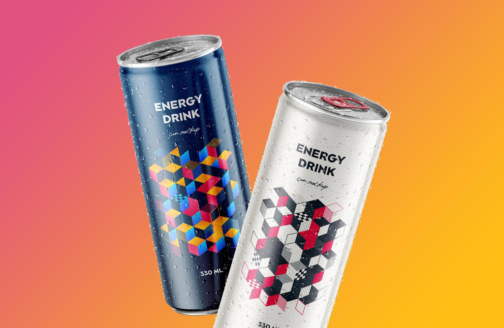 Floating Glossy and Matte Soda Aluminum Can Mockups (PSD Format)
