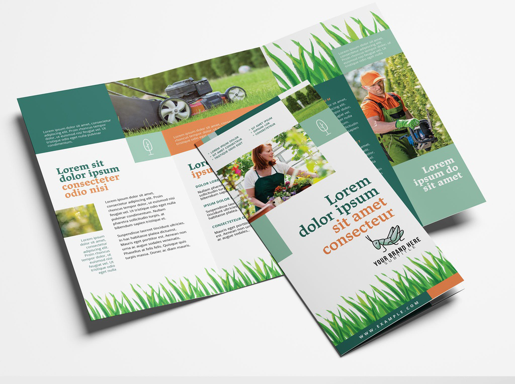 Gardening Service Trifold Brochure Layout (PSD Format)