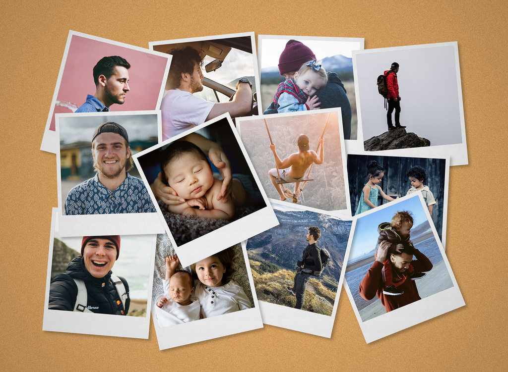 Instant Photos Collage Mockup (PSD Format)