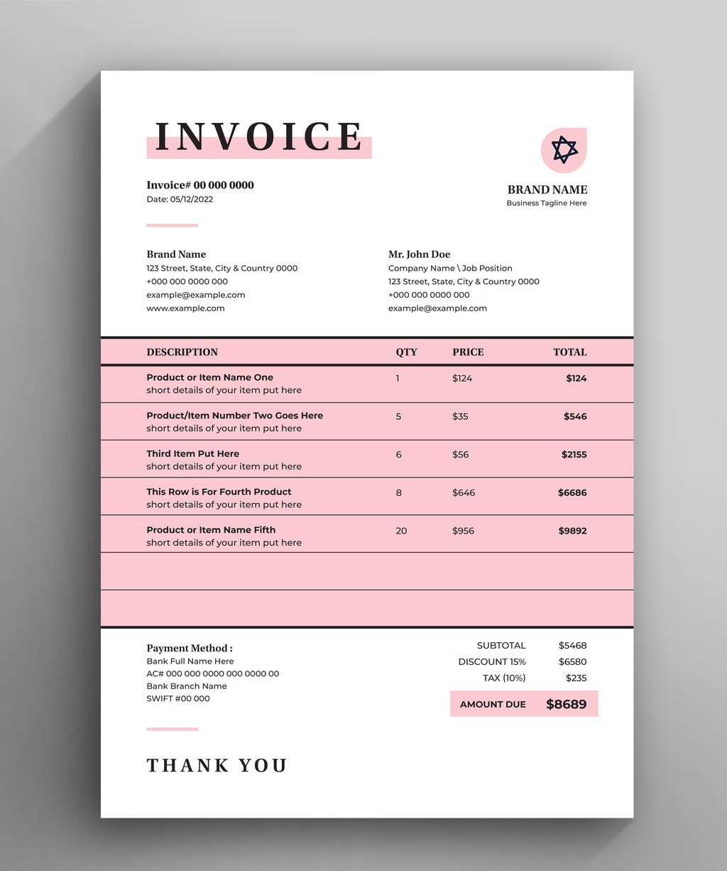 Invoice Layout (AI Format)