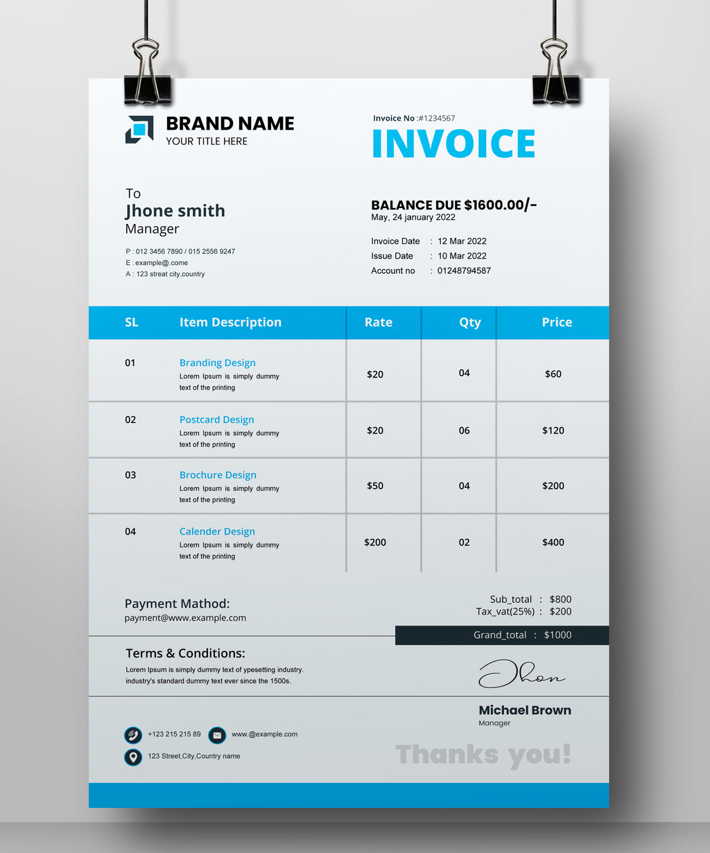 Invoice Layout (AI Format)