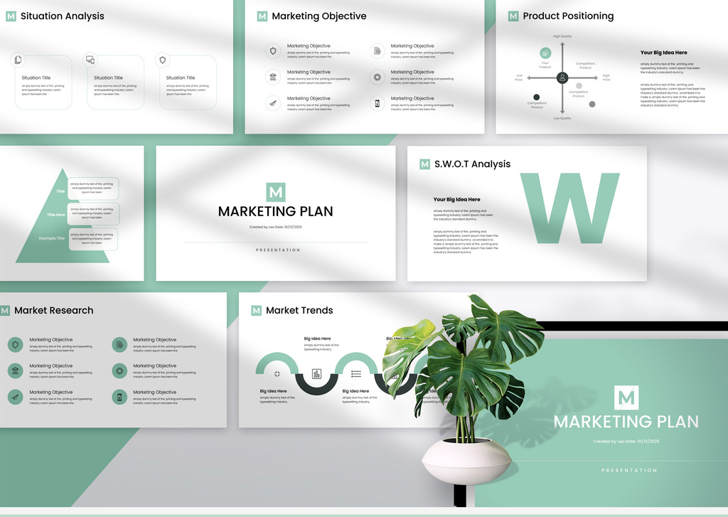 Marketing Plan Presentation Layout (PSD Format)