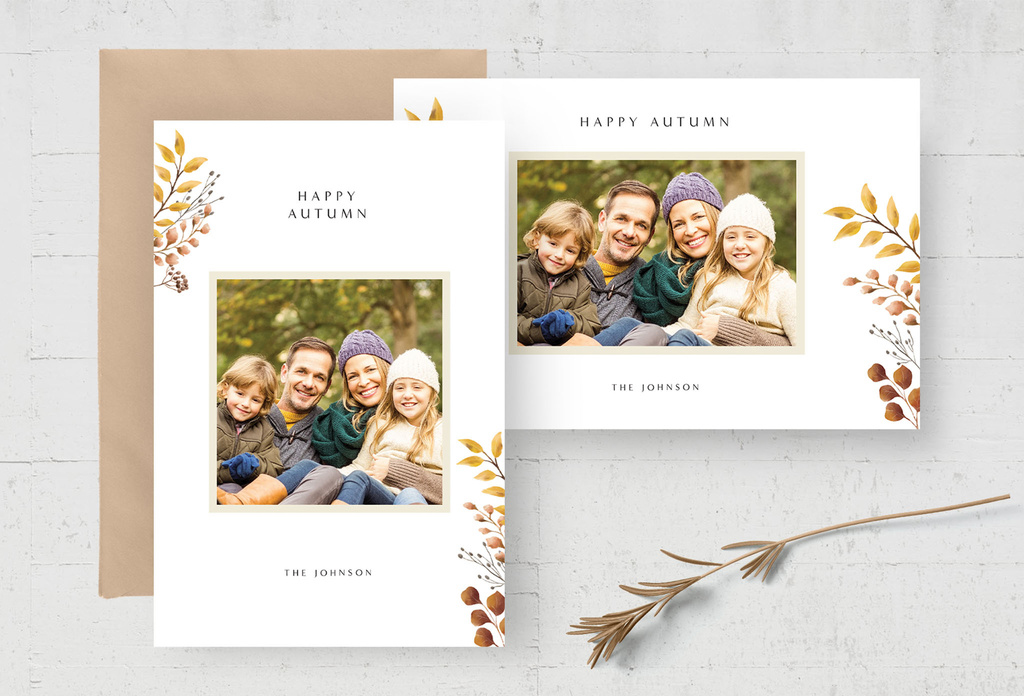 Minimal Autumn Postcard Layout (PSD Format)