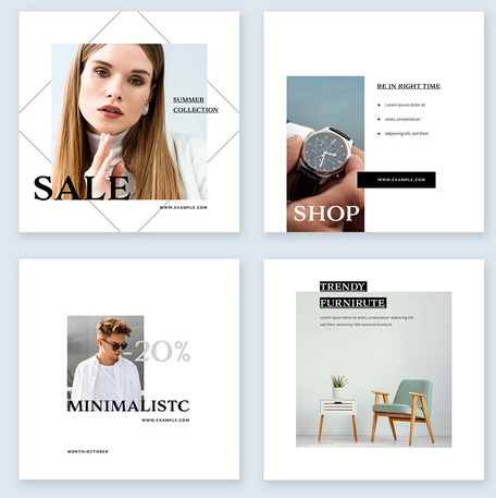 Modern Collection of Minimal Social Media Layouts (AI Format)