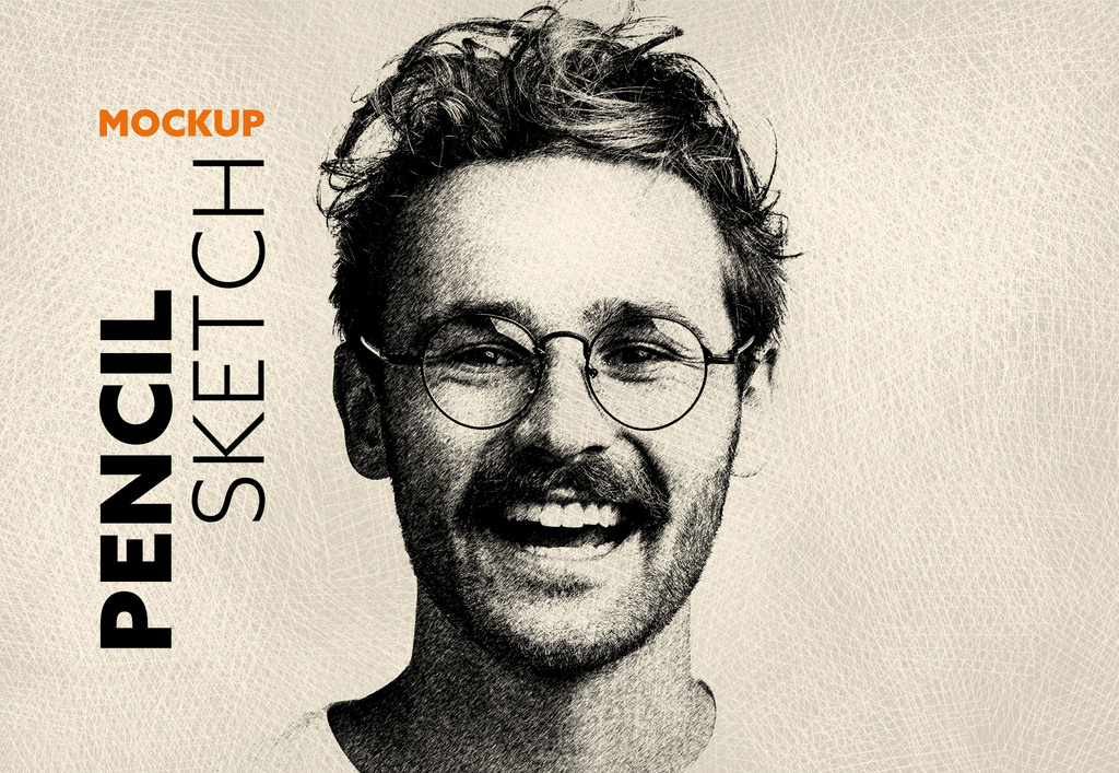 Pencil Sketch Effect Mockup (PSD Format)