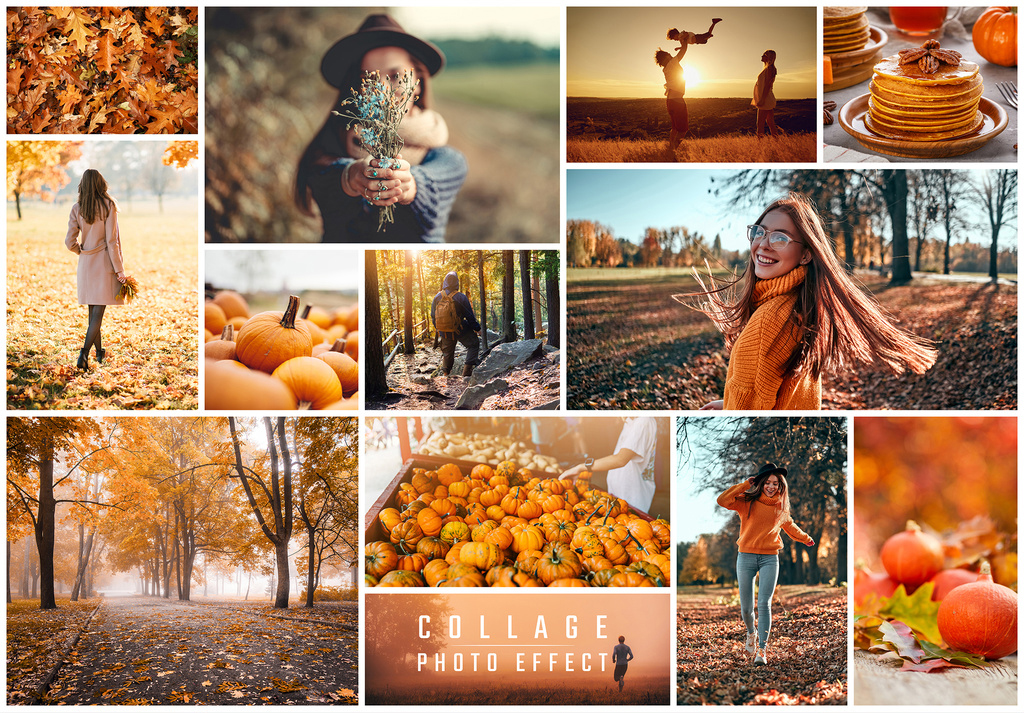Photo Collage Frame Effect Mockup (PSD Format)