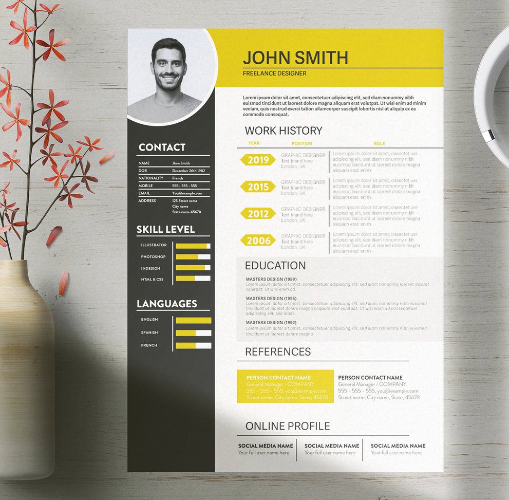 Professional Resume Layout (AI Format)
