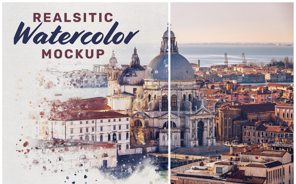 Realistic Watercolor Paint Effect Mockup (PSD Format)