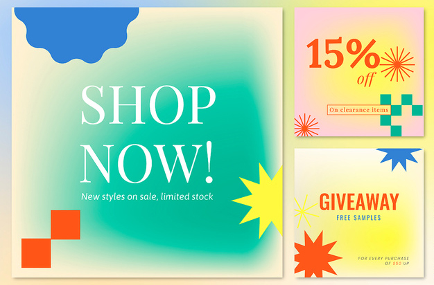 Sale Memphis Layout for Social Media Set (AI Format)