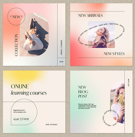Social Media Post and Story Layout with Gradient Background (AI Format)