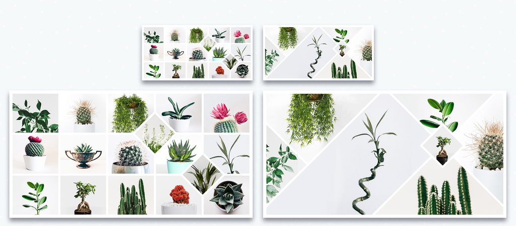 Social Media Post Layouts with Photo Collages (PSD Format)