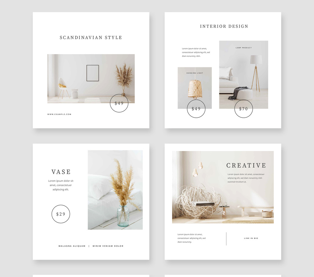 Social Media Set for Home Decor Shop (AI Format)