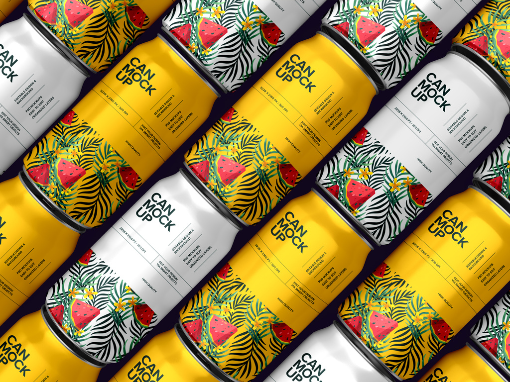 Soda Packaging Can Mockup Design (PSD Format)