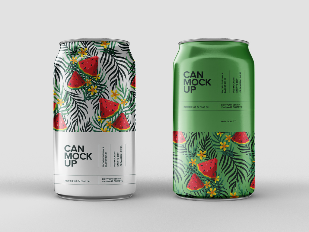 Soda Packaging Can Mockup Design (PSD Format)
