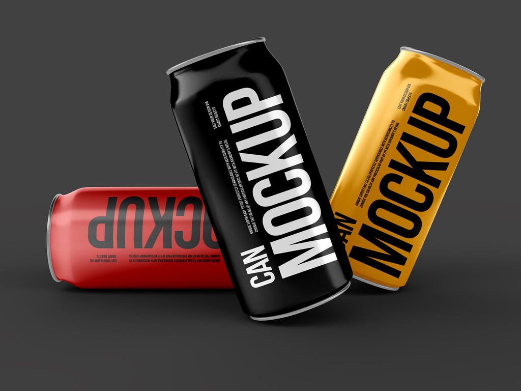 Soda Packaging Can Mockup Design (PSD Format)