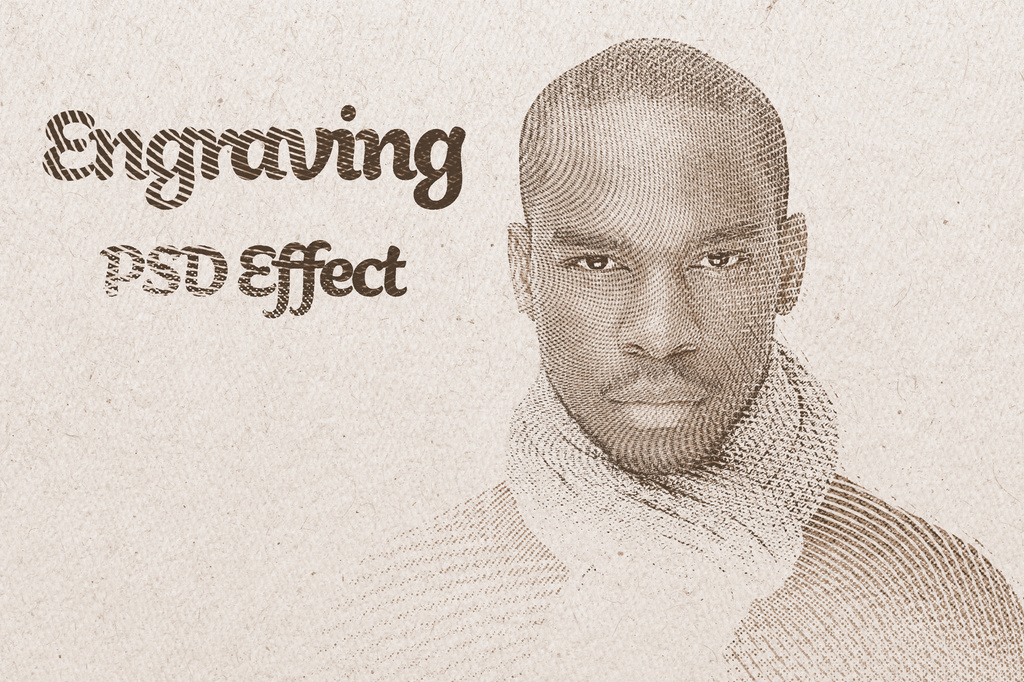 Tinted Engraving Effect Mockup (PSD Format)