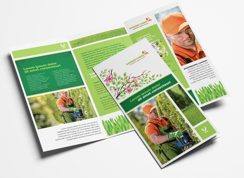 Trifold Layout for Gardening Landscape Services (PSD Format)
