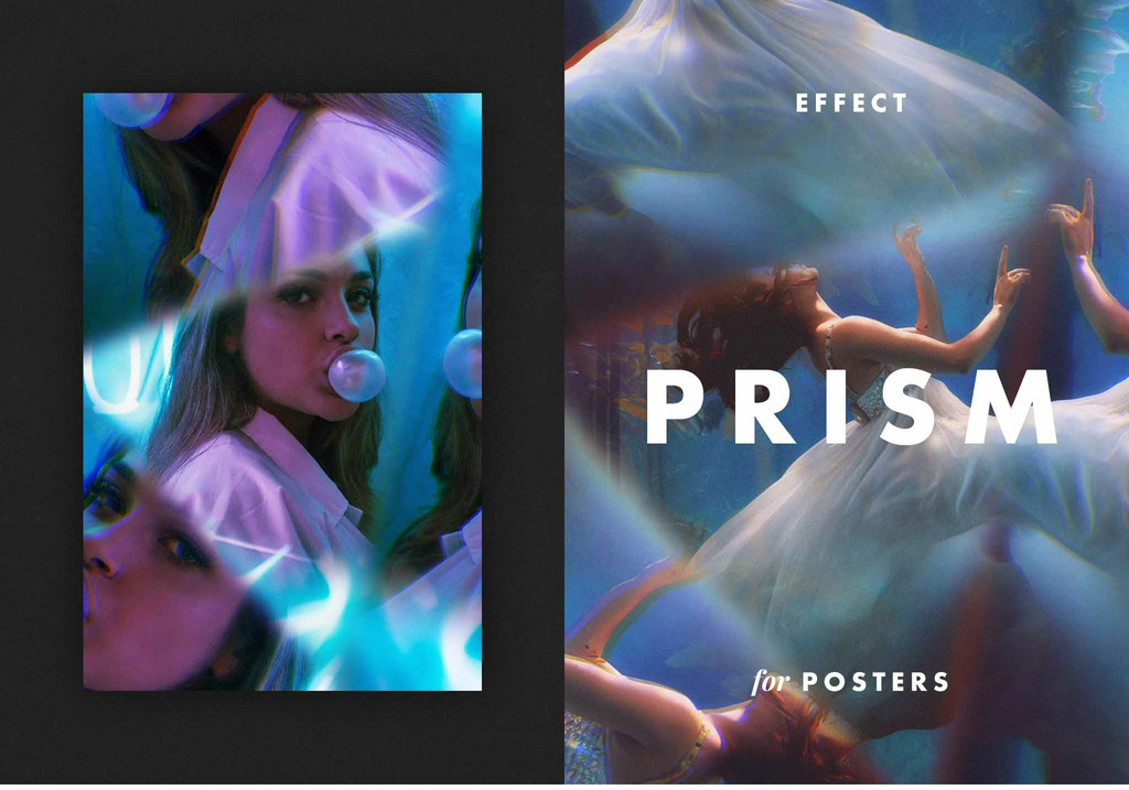 Vertical Prism Photo Effect Mockup (PSD Format)