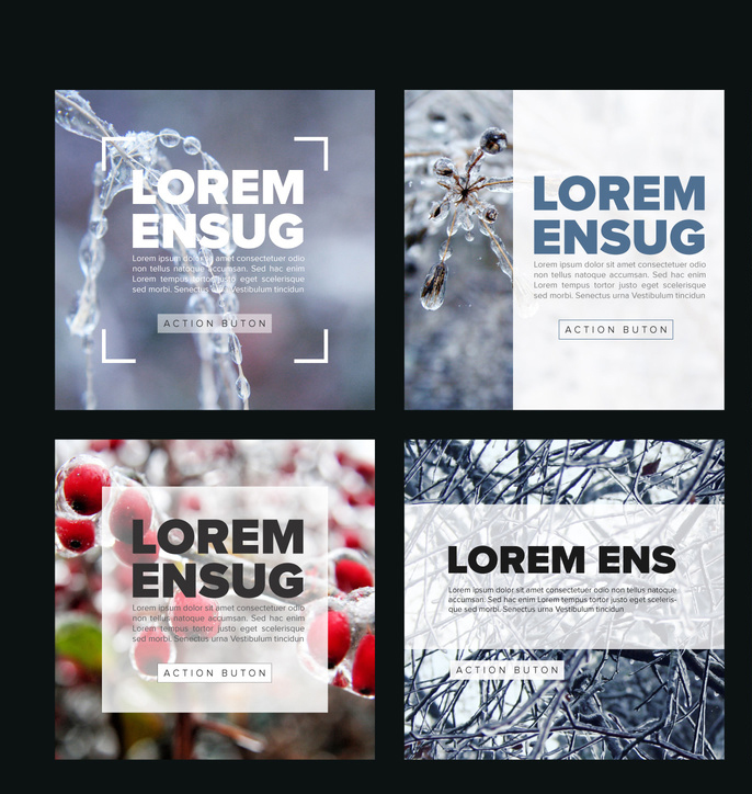 Winter Social Media Post Layout Set (AI Format)