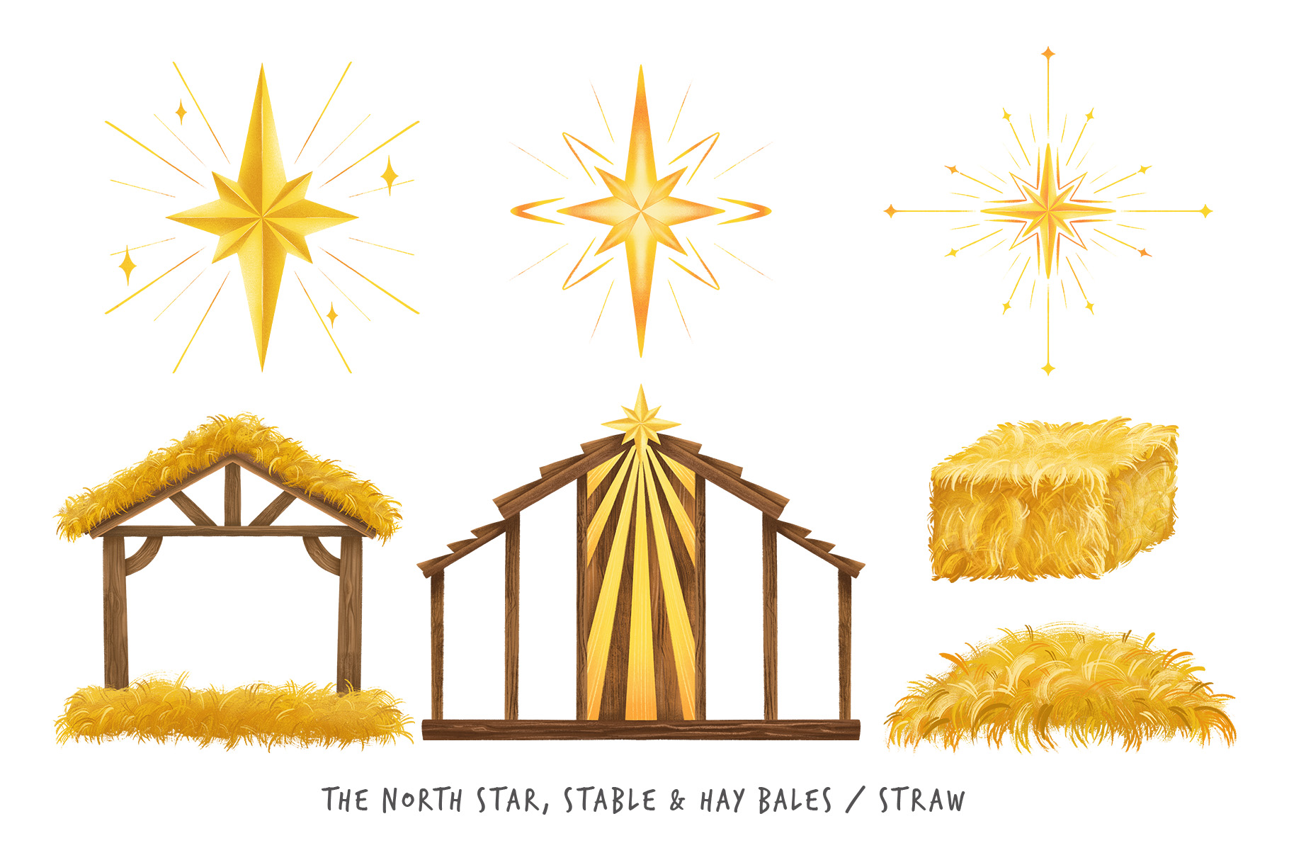 Christmas Nativity Clipart Illustrations
