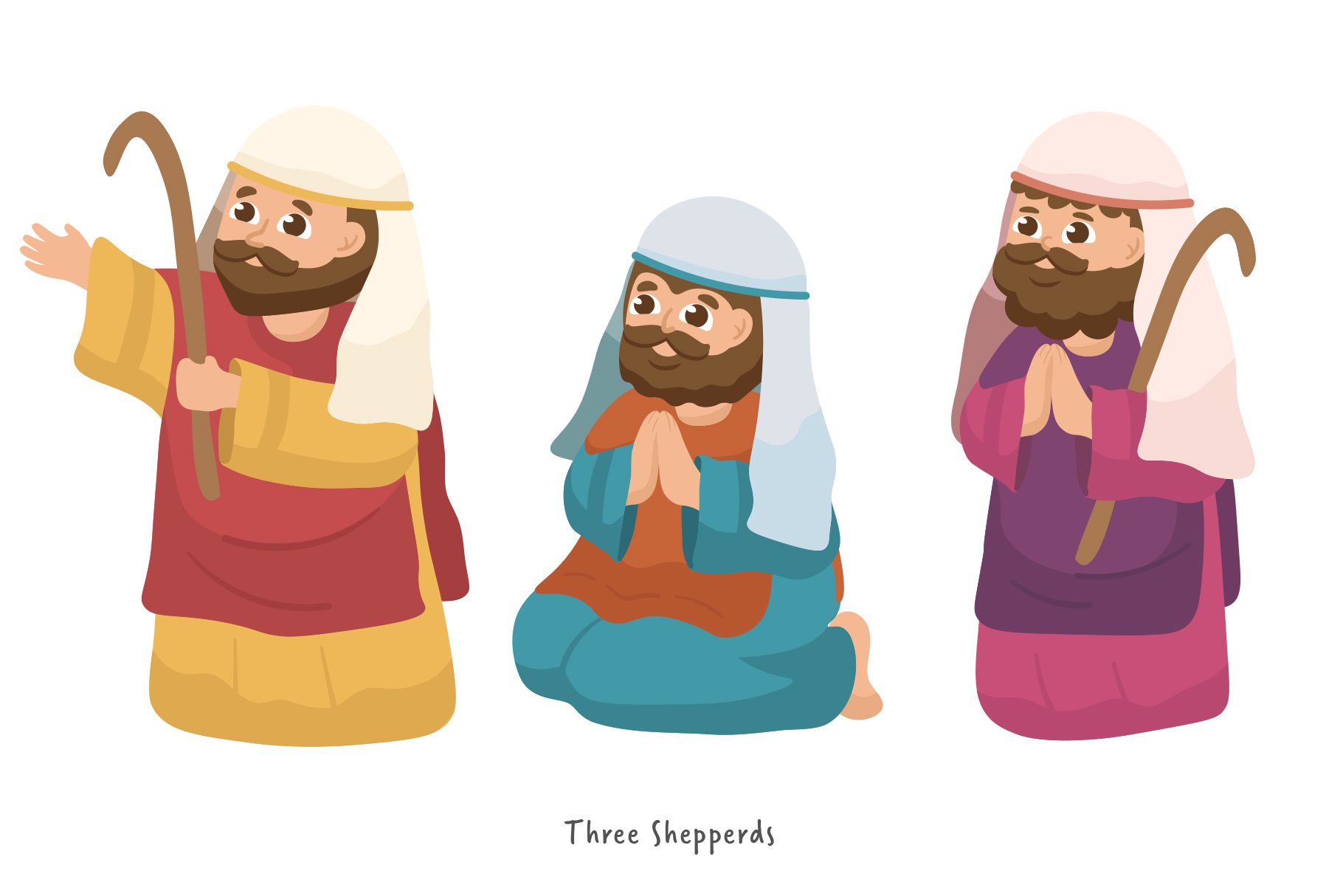 Christmas Nativity Vector Illustrations (AI, EPS, PNG, PAT Format)