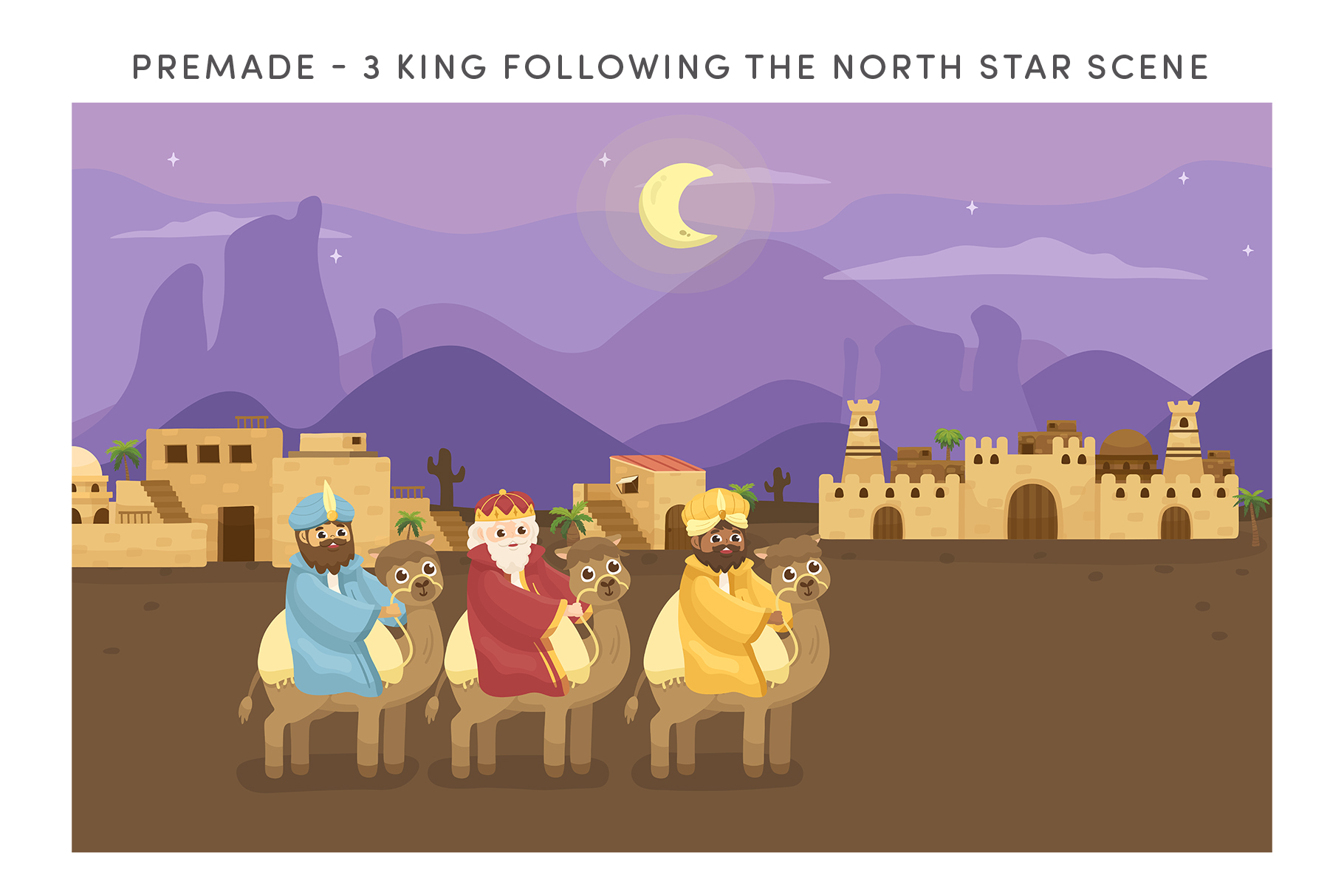 Christmas Nativity Vector Illustrations (AI, EPS, PNG, PAT Format)