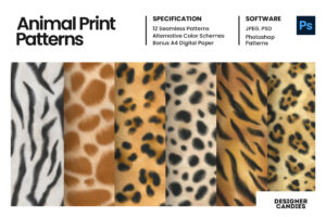 Animal Patterns (PSD, PAT, JPEG Format)