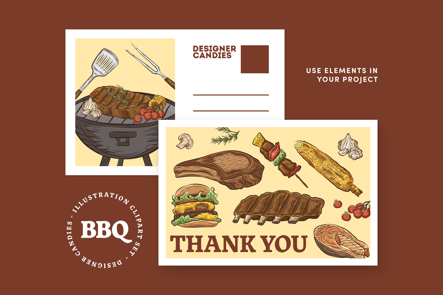 Barbecue BBQ Illustrations (AI, EPS, PNG Format)