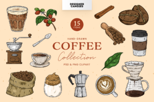 Coffee Clipart Illustrations (PSD, PNG Format)