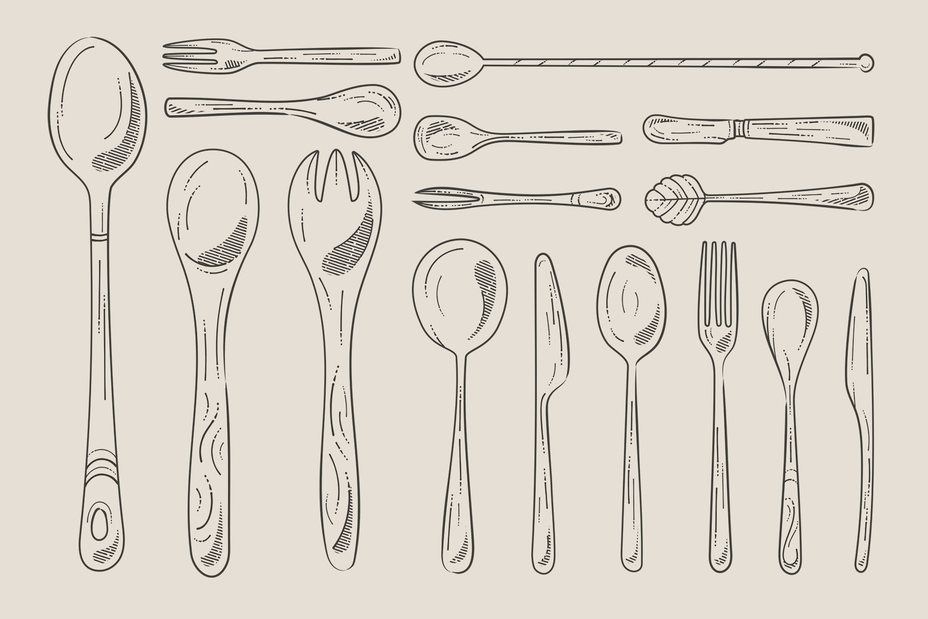 Cutlery Illustrations (AI, EPS, PNG Format)