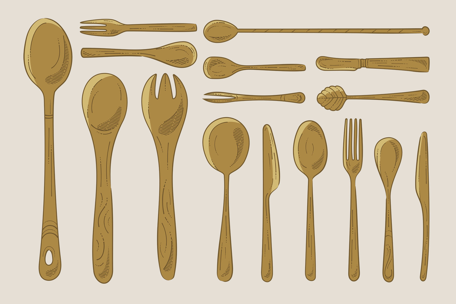 Cutlery Illustrations (AI, EPS, PNG Format)