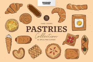Pastries Illustrations (EPS, AI, PNG Format)
