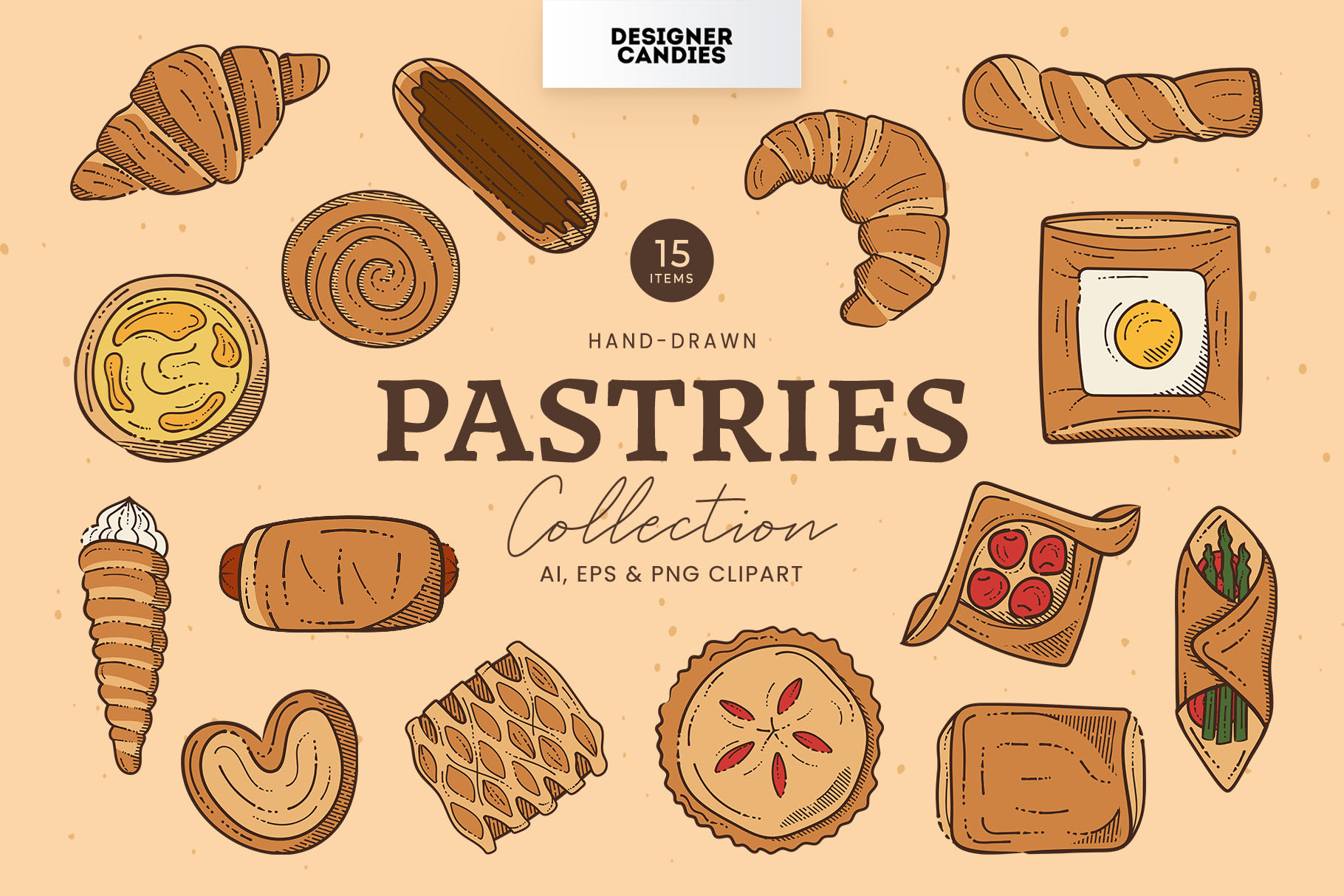 Pastries Illustrations (EPS, AI, PNG Format)