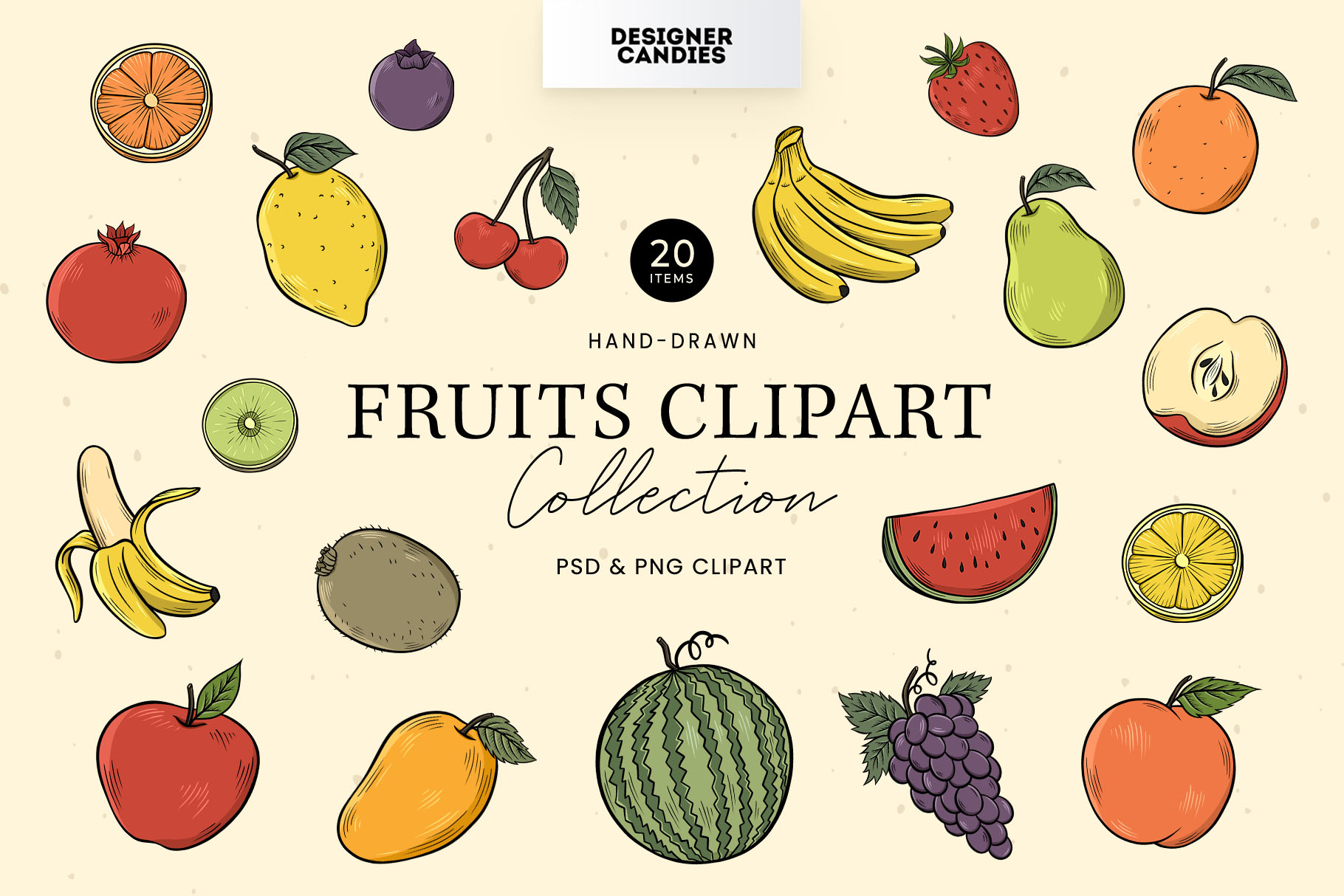 Fruit Clipart Illustrations (PSD, PNG Format)