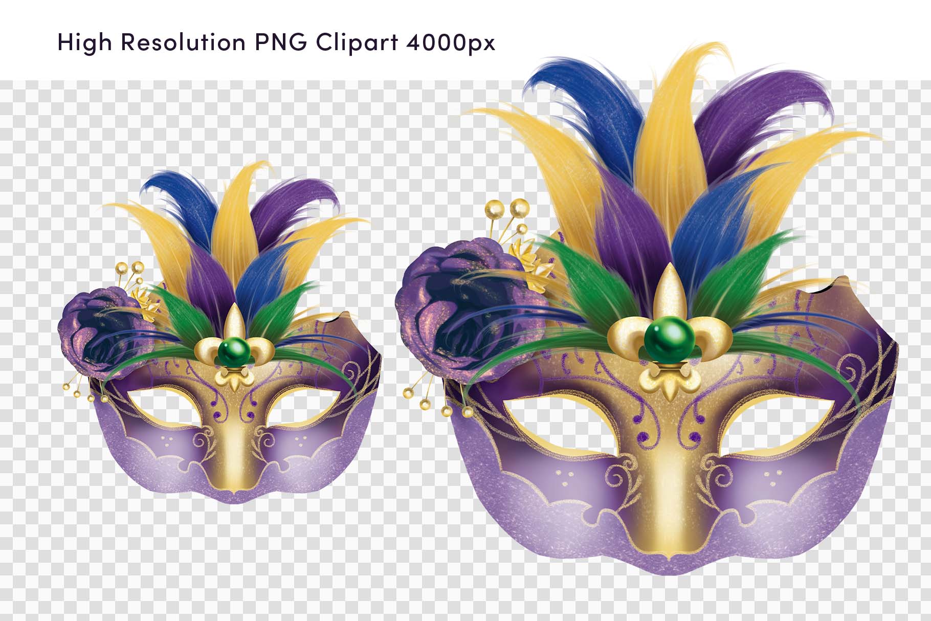 Mardi Gras Clipart Illustrations (PSD, PNG Format)