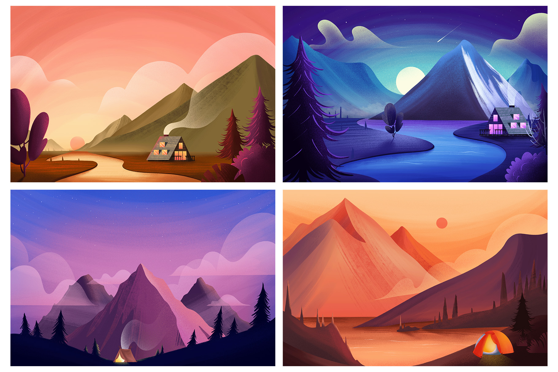 Mountain Backgrounds Pack (PNG, JPEG Format)