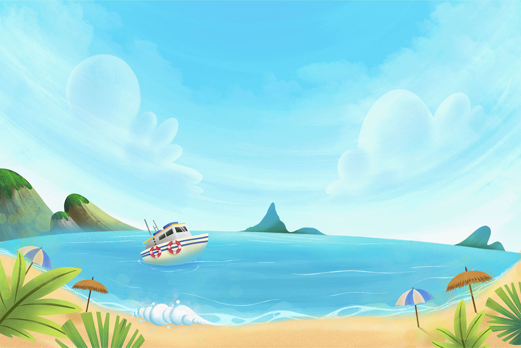 Seascape Background Illustrations (PNG, JPEG Format)