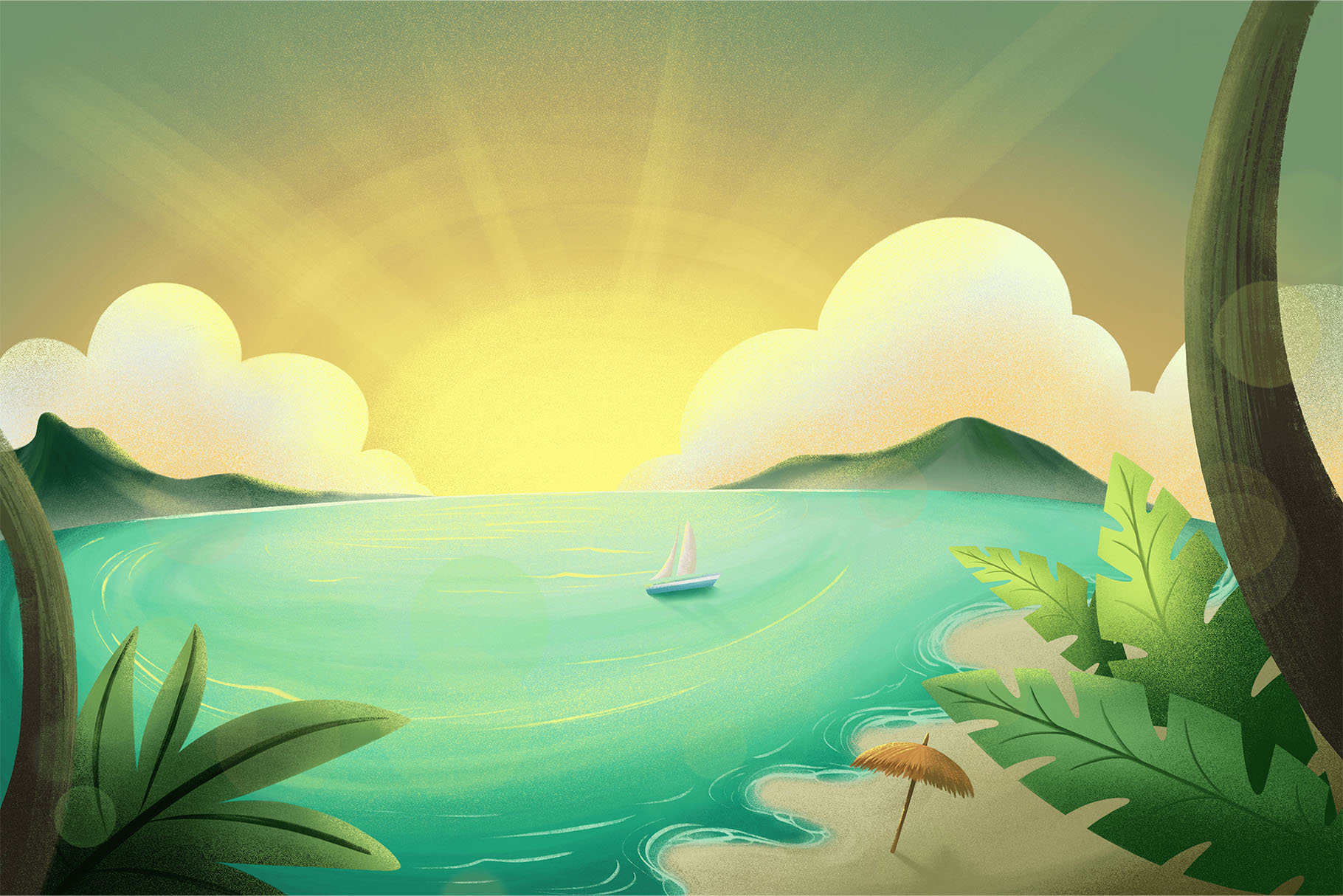 Seascape Background Illustrations (PNG, JPEG Format)